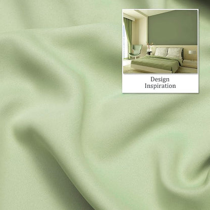 DUALIFE Light Green Blackout Curtain Panels/Drapes for Living Room 84 inch Length Solid Energy Efficient Room Darkening Bedroom Curtains Thermal Insulated Grommet Top 52x84 inch Set of 2 Panels