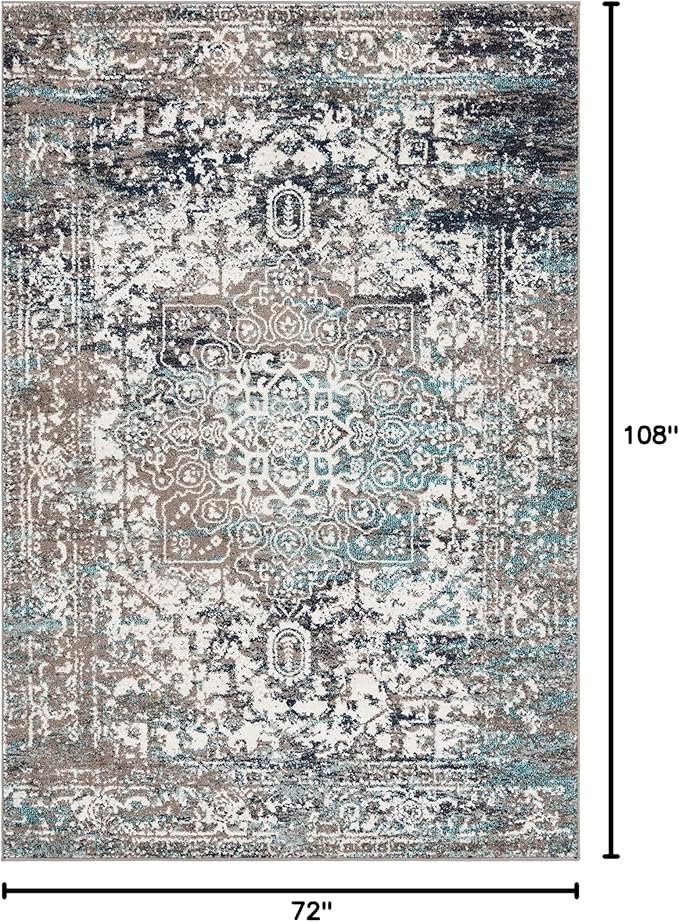 Rugs.com Arlington Collection Rug – 6' x 9' Grey Medium-Pile Rug Perfect for Living Rooms, Large Dining Rooms, Open Floorplans