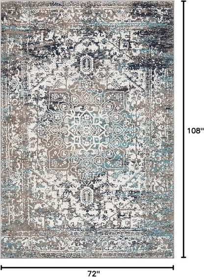 Rugs.com Arlington Collection Rug – 6' x 9' Grey Medium-Pile Rug Perfect for Living Rooms, Large Dining Rooms, Open Floorplans