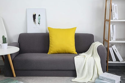 TangDepot Handmade Decorative Solid 100% Cotton Canvas Throw Pillow Covers/Pillow Shams, (20"x20", Deep Yellow), 1 Count (Pack of 1)