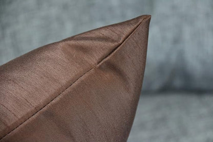 Aiking Home 12x18 Inches Faux Silk Rectangular Throw Pillow Cover, Zipper Closure, Brown (Set of 2)