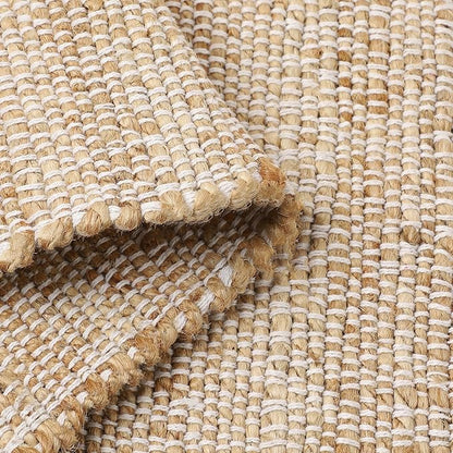 REDEARTH · Jute Cotton Area Rug - 2'x3' Rectangular Rug, Sustainable Handwoven, Non-Shedding, Soft & Durable – Reversible, Neutral Tones for Home Décor in Living Room, Dining Room, Bedroom, Set of 2