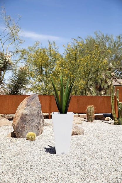 Veradek V-Resin Indoor/Outdoor Taper Planter, 2-Pack (26 inch, White)