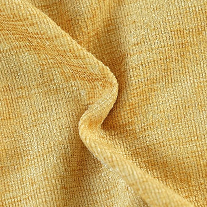 CaliTime Throw Pillow Covers Decorative 18 X 18 Inches Pack of 2 Cotton Thread Stitching Edges Solid Dyed Soft Chenille Cushion Cases for Couch Sofa Bed Living Room Farmhouse Gold