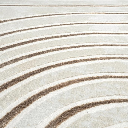 Abani Glam Collection Area Rug - Beige/Cream Modern Abstract Design - 4' x 6' - for Living Room, Bedroom & Office
