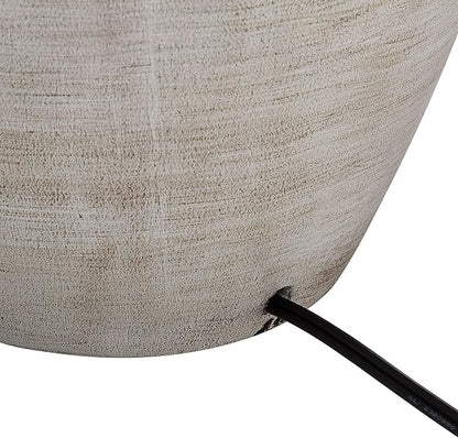Regency Hill Glenn Rustic Country Cottage Style Table Lamps 27" Tall Set of 2 Southwest Urn Neutral Fabric Drum Shade Decor for Living Room Bedroom House Bedside Nightstand Home Office