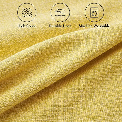 MIULEE 24x24 Inch Pack of 2 Decorative Linen Burlap Textured Euro Pillow Covers Farmhouse Boho Accent Pillowcases Spring Home Decor for Couch Sofa Bedroom Living Room Yellow