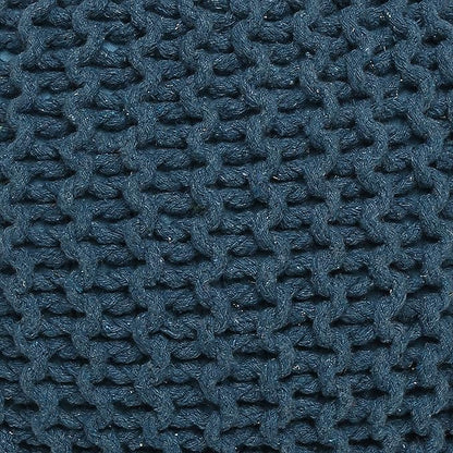 REDEARTH · Round Pouf Bean Bag Ottoman - Foot Stool Hand Knitted - Home Decor Pouffe Stuffed - Cable Boho Poof Beanbag Footrest for Living Room - Nursery - Bedroom - Patio (19.5"x19.5"x14") - Teal