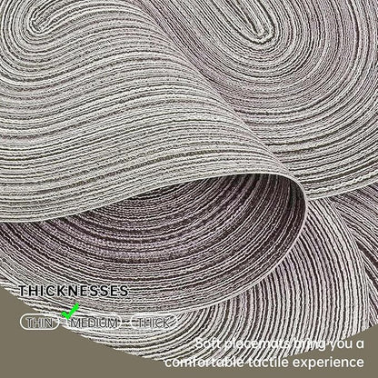 Noctiflorous Oval Braided Placemats Set of 8 Woven 12x18 Inch Non Slip Washable Heat Resistant Place Mats Round Tablemats for Dining Kitchen Party Daily Table Decor Dinner Mats (Gray, 8)