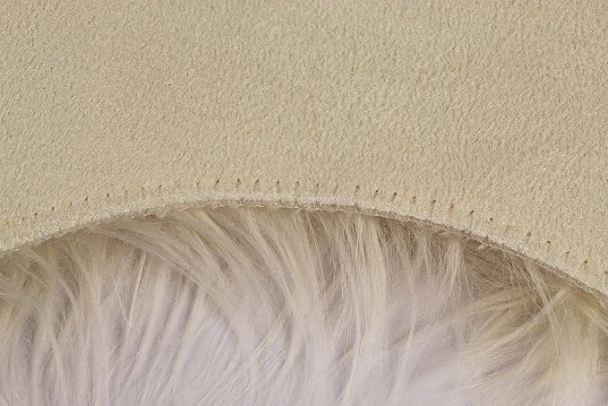 Nouvelle Legende Faux Fur Sheepskin Rug Single, Soft, Plush, Premium High-Pile Accent Rug for Bedrooms, Hallways & Living Spaces, Warm & Cozy, Faux Leather Backing, Easy Care, 23" x 40", Ivory White