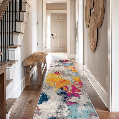 Rugshop Sky Collection Modern Abstract Runner Rug 2'7" x 10' Multi