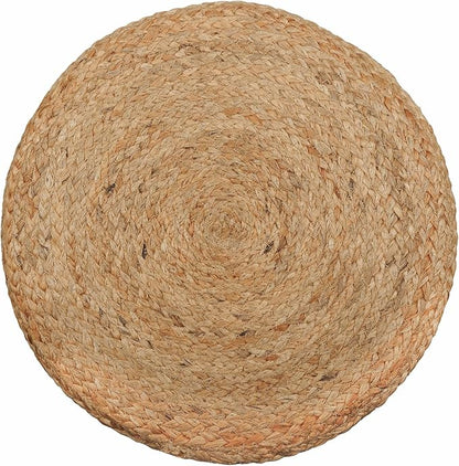 REDEARTH · Cylindrical Pouf Foot Stool Ottoman - Jute Braided Pouffe Poof Accent Sitting Footrest for The Living Room, Bedroom, Nursery, Patio, Lounge & Other Rooms (14.5”X14.5”X16”; Natural Acorn)