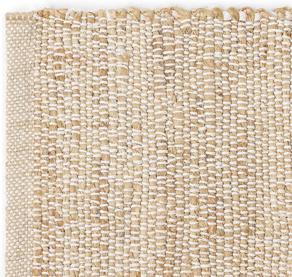 REDEARTH · Jute Cotton Area Rug - 4'x6' Rectangular Rug, Sustainable Handwoven, Non-Shedding, Soft & Durable – Reversible, Neutral Tones for Home Décor in Living Room, Dining Room, Bedroom, Set of 2