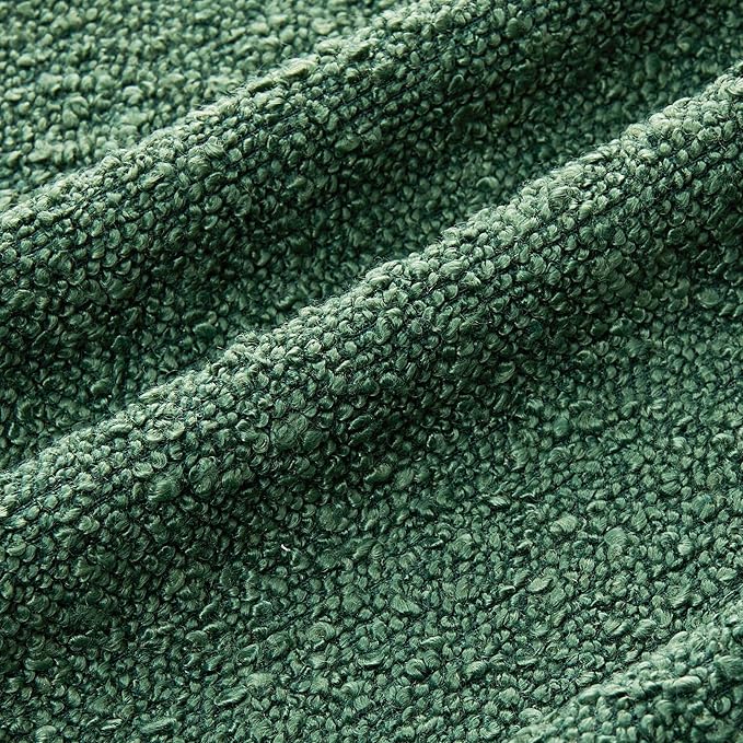 Mixhug Decorative Boucle Throw Pillow Covers, Forest Green, 20 x 20 Inches, Pack of 2 - Textured Boho Pillow Covers for Couch and Bed