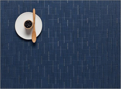 Chilewich Bamboo Placemats Set of 4 - Woven Rectangle Placemats - Reusable, Stain-Resistant, Indoor/Outdoor Tabletop Protection - 18.5" x 13.5" - Lapis