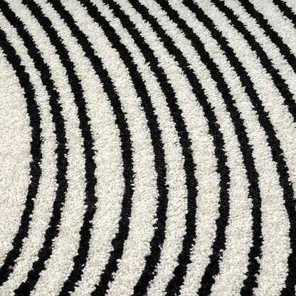 Abani Nuevo Beige Black Swirls Modern Area Rug 8' x 10' for Living Room, Bedroom - Abstract Design - Durable & Easy to Clean