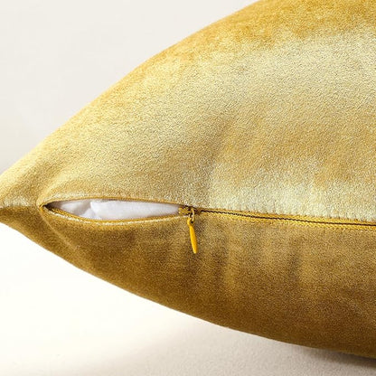 Artscope Luxury Velvet Pillow Covers Super Soft Decorative Rectangle Throw Pillow Covers Case Cushion Covers for Sofa Couch Bedroom Car Decor 16x16 Inch Shimmery Gold
