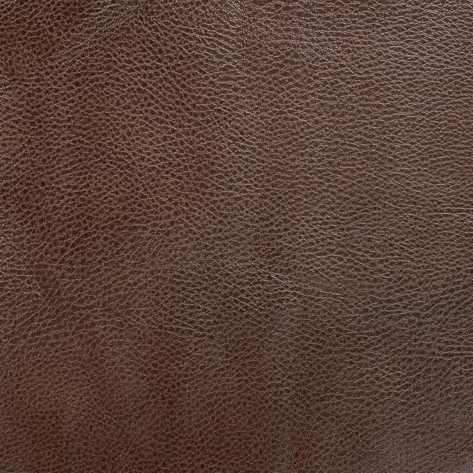 Homepop Decorative Small Square Gold Metal Ottoman | Ottoman Stool for Living Room & Bedroom | Decorative Home Furniture (Brown Faux Leather)