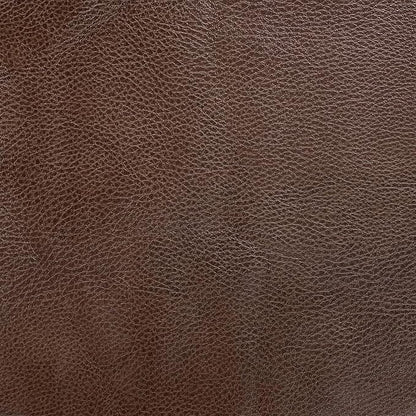 Homepop Decorative Small Square Gold Metal Ottoman | Ottoman Stool for Living Room & Bedroom | Decorative Home Furniture (Brown Faux Leather)