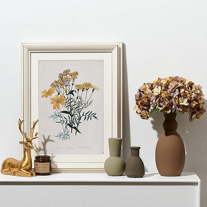 Ceramic Vase Set of 3, Nordic Minimalist Multicolor Vases Home Decor, Rustic Farmhouse Decor Pottery Vases for Bouquet Pampas Grass Dried Fresh Flowers, Living Room, Entryway Mantel, Bedroom, Kitchen
