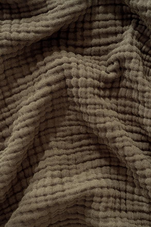 Muslin Blanket - Pure 100% Turkish Cotton Airy Soft Light Versatile Gauze Throw Blanket for Bed, Couch, Sofa (Khaki Green, Queen XL Size (95" x 95" inch))