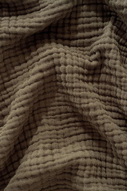 Muslin Blanket - Pure 100% Turkish Cotton Airy Soft Light Versatile Gauze Throw Blanket for Bed, Couch, Sofa (Khaki Green, Queen XL Size (95" x 95" inch))