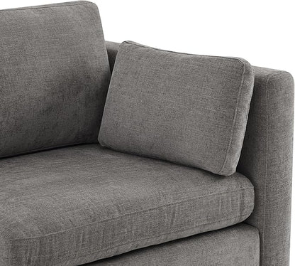 CHITA Oversized Modular Cloud Sectional Fabric Sofa Set, FSC Certified U Shaped Couch Reversible Chaise Modular Sectional Couch, 112 inch Width,5 Seat Modular Sofa Includes 2 Storage Ottomans, Grey