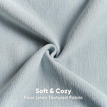 FUTEI Dusty Blue Chenille Decorative Throw Pillow Covers 22x22 Inch Set of 2,Soft Cozy Faux Linen Textured Cushion Case,Farmhouse Home Decor for Couch Living Room