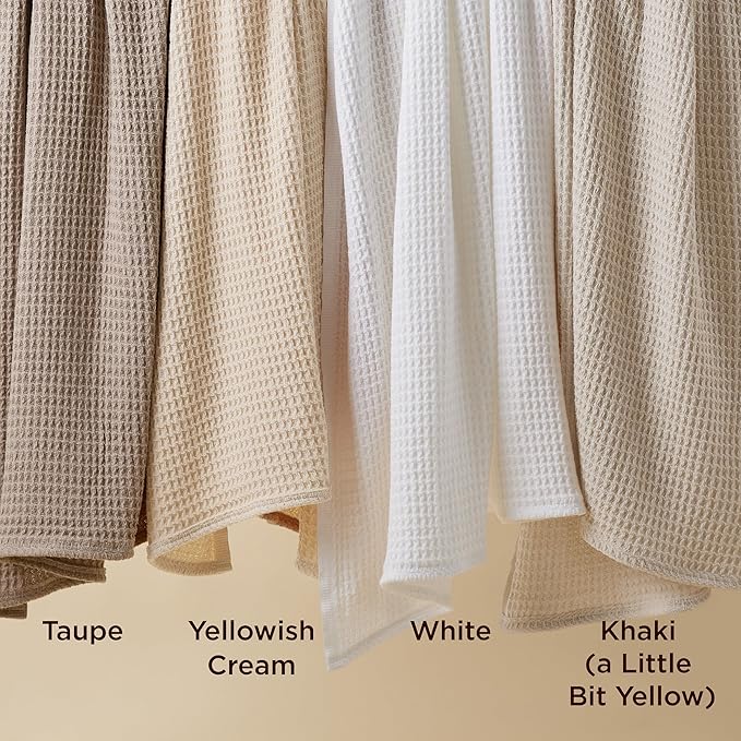 Bedsure Gentlesoft 100% Cotton Blanket Queen Size for Bed - Breathable and Soft, Thick Cozy Waffle Weave Christmas Blanket Gift for Women, Light Brown, 90x90 Inches