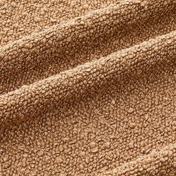 Mixhug Decorative Boucle Throw Pillow Covers, Tobacco Brown, 18 x 18 Inches, Pack of 2 - Textured Boho Pillow Covers for Couch and Bed