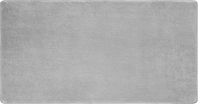 PURE ERA Carpet Stair Tread Landing Mat Area Rug Ultra Plush Shag Soft Non Slip Skid Resistant Tape Free Indoor Doormat Washable Reusable Grey 2' X 6'