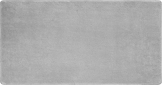 PURE ERA Carpet Stair Tread Landing Mat Area Rug Ultra Plush Shag Soft Non Slip Skid Resistant Tape Free Indoor Doormat Washable Reusable Grey 2' X 6'