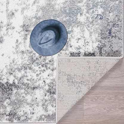 LUXE WEAVERS Hampstead Abstract Area Rug - Medium Pile, Modern Area Rug, Ivory / 6 x 9