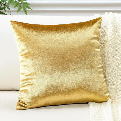 Artscope Luxury Velvet Pillow Covers Super Soft Decorative Rectangle Throw Pillow Covers Case Cushion Covers for Sofa Couch Bedroom Car Decor 22x22 Inch Shimmery Gold