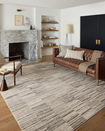 Loloi Darby Collection DAR-01 Charcoal/Sand 2'-7" x 8'-0" Runner Rug
