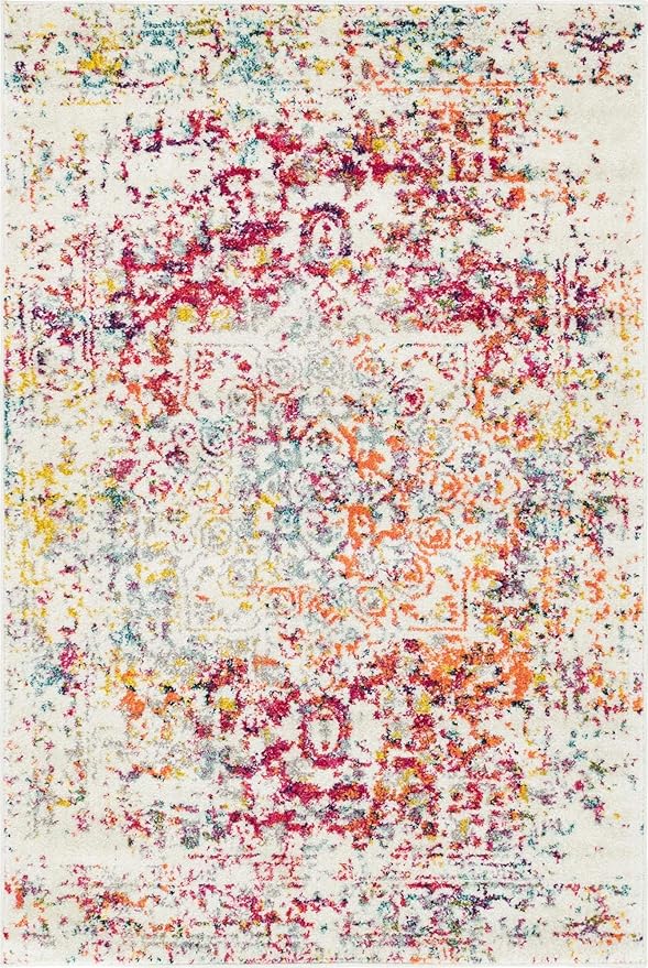 Rugs.com Arlington Collection Rug – 4' x 6' Multi Medium-Pile Rug Perfect for Living Rooms, Large Dining Rooms, Open Floorplans
