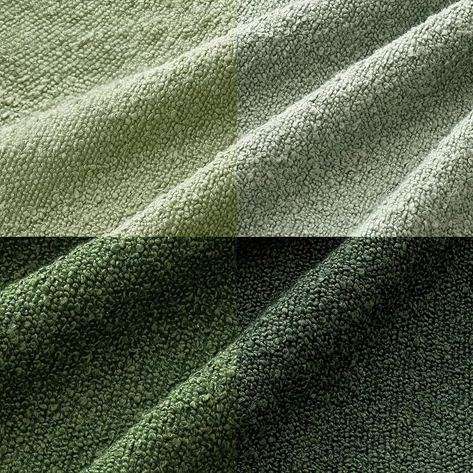 MIULEE Pack of 4 Decorative Sage Green Textured Boucle Spring Throw Pillow Covers 18x18 Inch Forest Green Accent Solid Pillow Cases Soft Couch Cushion for Modern Farmhouse Boho Bed Room Home Decor