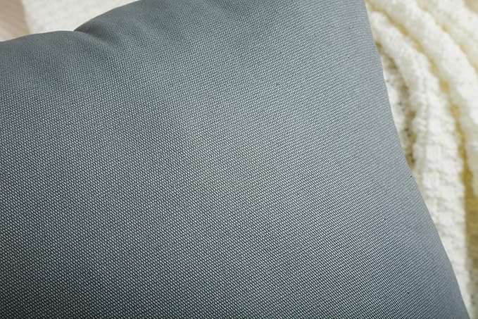 TangDepot Set of 2 Handmade Decorative Solid 100% Cotton Canvas Throw Pillow Covers/Cushion Covers, 45 Colors Available - (16"x16" 2 Pieces, Steel Grey)