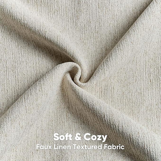 FUTEI Natural Linen Chenille Decorative Throw Pillow Covers 12x20 Inch Set of 2,Soft Cozy Faux Linen Textured Lumbar Pillow Cases,Farmhouse Home Decor for Couch Living Room