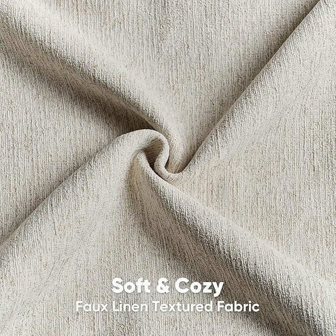 FUTEI Natural Linen Chenille Decorative Throw Pillow Covers 22x22 Inch Set of 2,Soft Cozy Faux Linen Textured Cushion Case,Farmhouse Home Decor for Couch Living Room