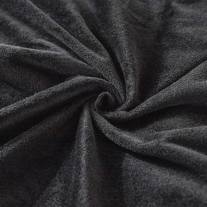Uhamho Set of 2 Faux Fur Throw Pillow Covers Soft Velvet Decorative Pillowcases Zipper Closure (Black, 20"x26")