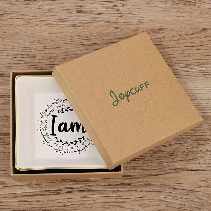 JoycuFF Christian Gifts for Women Religious Spiritual Gifts Jewelry Dish Gifts for Womens Easter Gifts for Girls Women Teens Inspirational Catholic Communion Confirmation Gifts