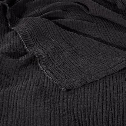Muslin Blanket - Pure 100% Turkish Cotton Airy Soft Light Versatile Gauze Throw Blanket for Bed, Couch, Sofa (Black, Throw Size (50" x 66" inch))