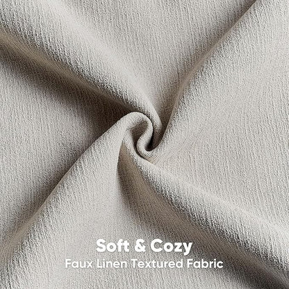 FUTEI Oatmeal Chenille Decorative Throw Pillow Covers 26x26 Inch Set of 2,Soft Cozy Faux Linen Textured Euro Pillow Shams,Farmhouse Home Decor for Couch Living Room