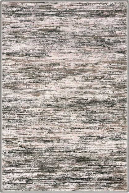 3x5 Modern Abstract Area Rug for Entryway, Brown Green Black White Super Soft Washable Rug with Non-Slip, Low-Pile Door Mat Indoor for Living Room Bedroom, Carpet with Non-Shedding