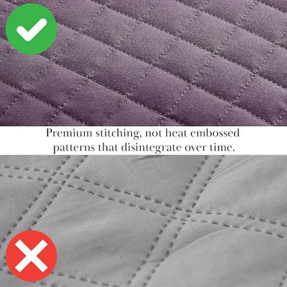 Southshore Fine Living, Inc. Oversized King Quilt Bedding Set, Soft Brushed Microfiber, Stain and Pet Hair Resistant Bedding, California/King Size Quilt Coverlet Bedspread Set w/2 Shams, Purple