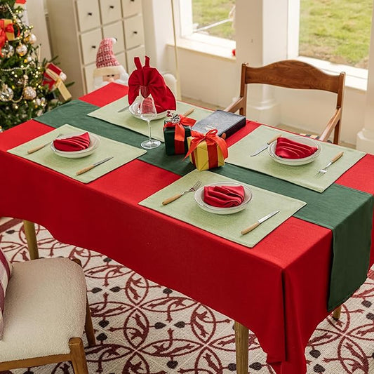 Home Brilliant Green Placemat Set of 4 Washable Place Mats Placemats Heat Resistant Sage Placemat for Dining Table Kitchen Table Mats Spring Dinner Decor, Grass Green