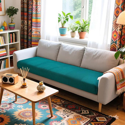 Hokway Couch Cushion Covers Stretch Cushion Covers Sofa Seat Cushion Slipcover Cushion Protector(Teal, Large)