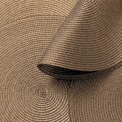 AHHFSMEI Round Braided Placemats 15 Inch Round Table Mats for Dining Tables Natural Woven Heat Resistant Place mats Set of 4 (Brown,4)