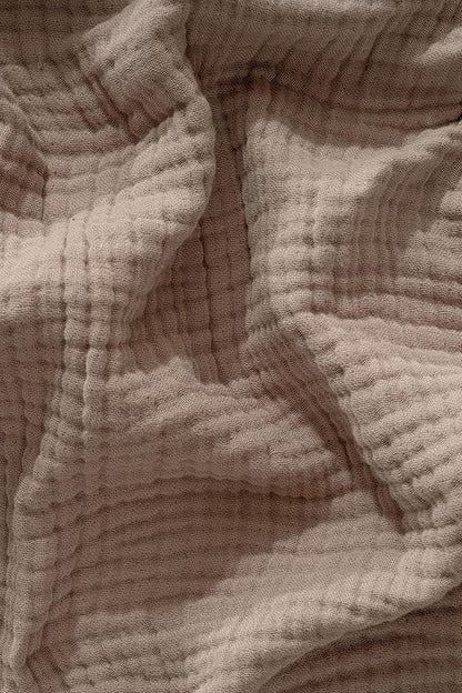 Muslin Blanket - Pure 100% Turkish Cotton Airy Soft Light Versatile Gauze Throw Blanket for Bed, Couch, Sofa (Taupe, California King Size (95" x 125" inch))